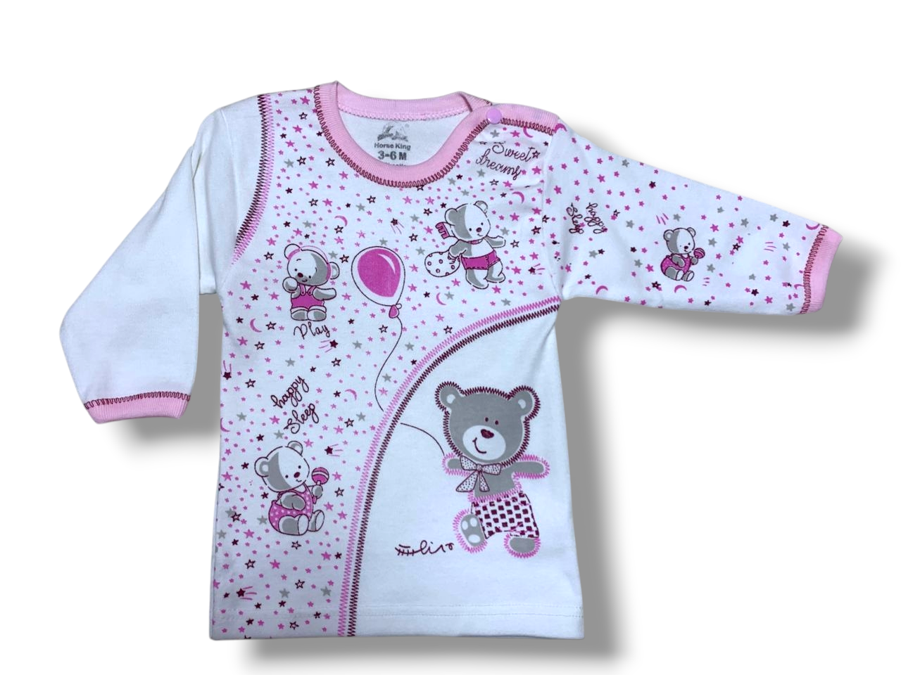 تيشيرت بأكمام طويلة متعدد الألوان