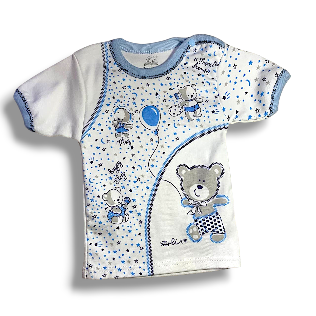 تيشيرت بنصف كم متعدد الألوان